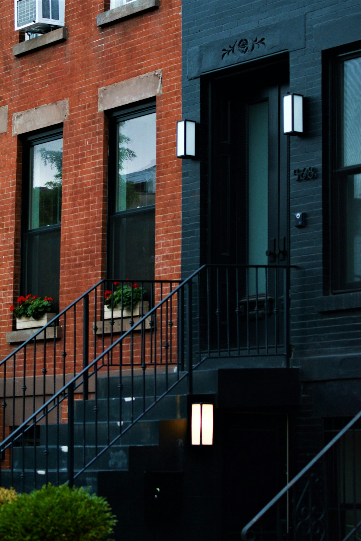 The entrance to a Brooklyn brownstone