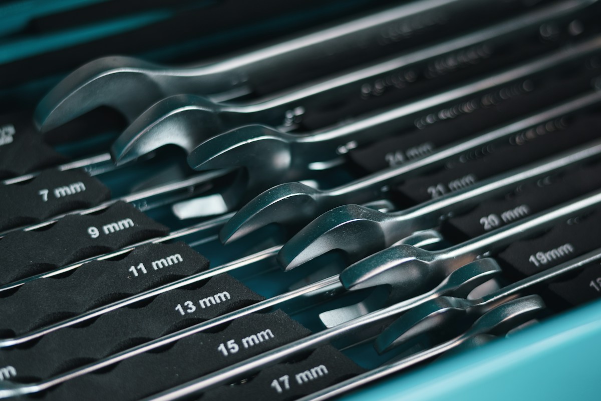 Organized hand tools for property maintenance